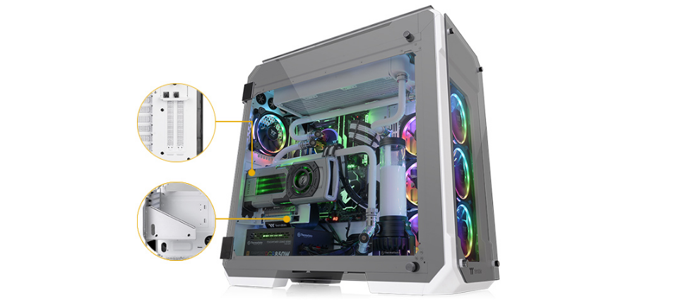 Thermaltake View 71 TG Snow Edition Tempered Glass Case - White Feature 4