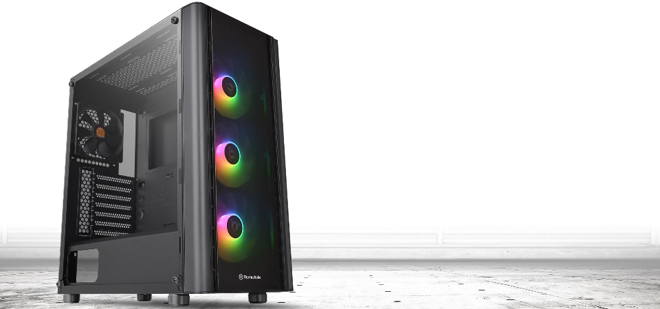 Thermaltake V250 Tempered Glass A-RGB Mid Tower Chassis Black Feature 1