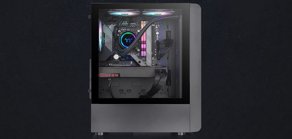 Thermaltake S200 Mesh A-RGB Tempered Glass Mid Tower Case - Black Feature 4