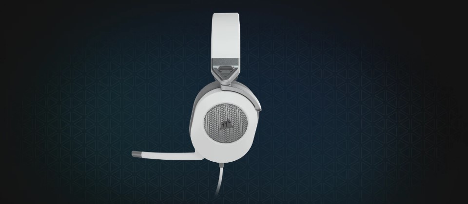 Corsair HS65 SURROUND Wired Gaming Headset - White Feature 3