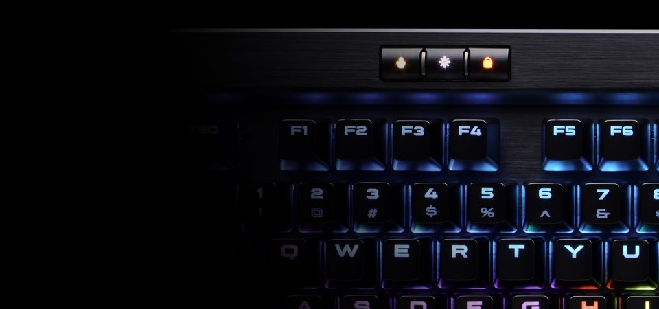 Corsair CH-9109011-NA K70 MK2 RGB Cherry MX Blue Mechanical Gaming Keyboard Feature 3