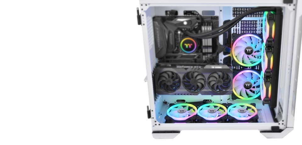 Thermaltake SWAFAN 12 PWM Trio RGB Radiator Fan with Controller - 3 Pack Feature 1