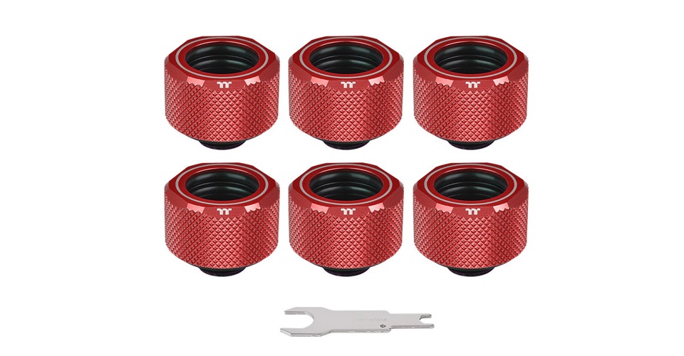 Thermaltake Pacific C-PRO PETG 16mm Fitting Red 6 Pack Feature 1