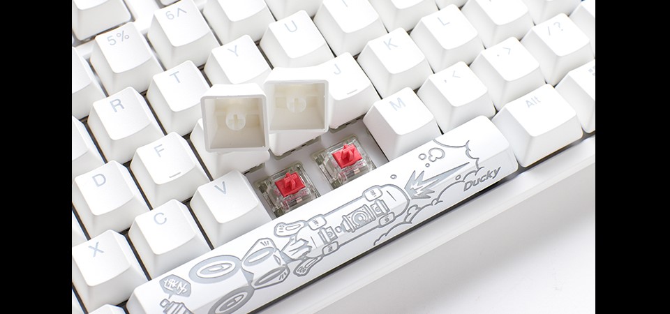 Ducky One 2 RGB White TKL Mechanical Keyboard Cherry Red Feature 2
