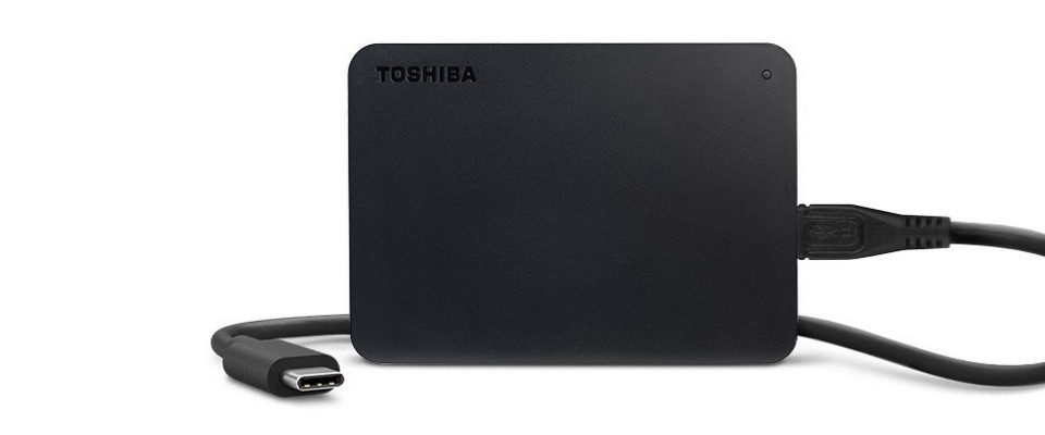 Toshiba Canvio Basics USB-C 1TB External Hard Disk Drive - Black Feature 2