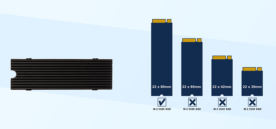 Silverstone Slim-Profile Aluminium Alloy M.2 SSD Cooling Kit - Black Feature 4