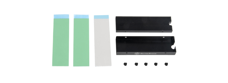Silverstone Slim-Profile Aluminium Alloy M.2 SSD Cooling Kit - Black Feature 6